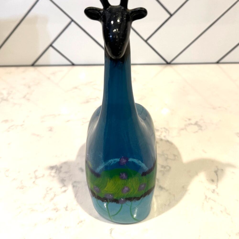 Vintage Mid-Century Modern Whimsical Hand Painted Ceramic Giraffe Figurine 11" H - Picture 3 of 10